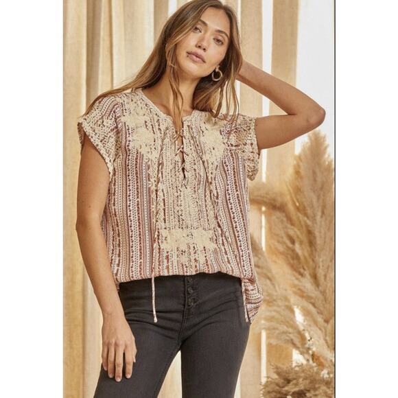 Savanna Jane Callie Women's 1X Embroidered Top Tunic Boho Cottage NWT - Picture 1 of 4
